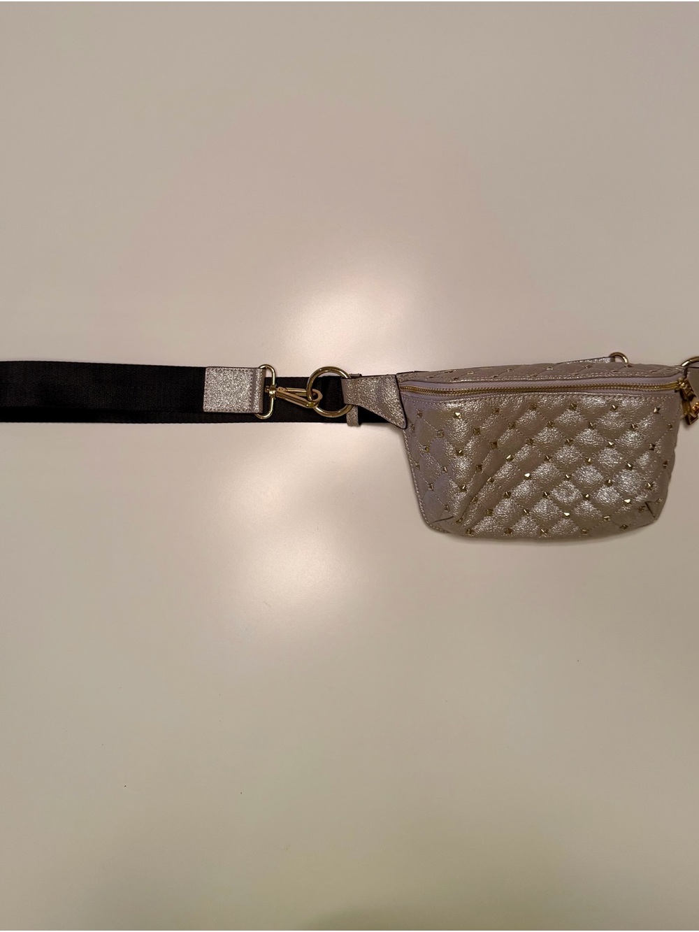 ALDO - Quilted Metallic Waist Bag - Silver